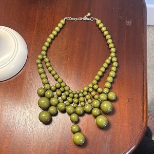 Chic Olive Beaded Necklace